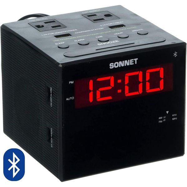 SONNET Alarm Clock AMFM Radio Bluetooth Speaker Phone Charging Station - elderly