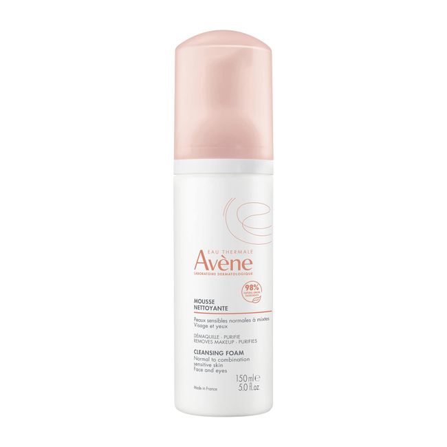 Eau Thermale Avene Cleansing Foam - Soap-Free Foaming Face Wash - Normal, Combination, Oily Skin- Sensitive Skin - 5.07 fl.oz.