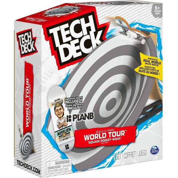 TECH DECK, Build-A-Park World Tour, Square Robert-Bajac, Paris, France, Ramp Set with Plan B Skateboards Aurelien Giraud MVP Signature Fingerboard