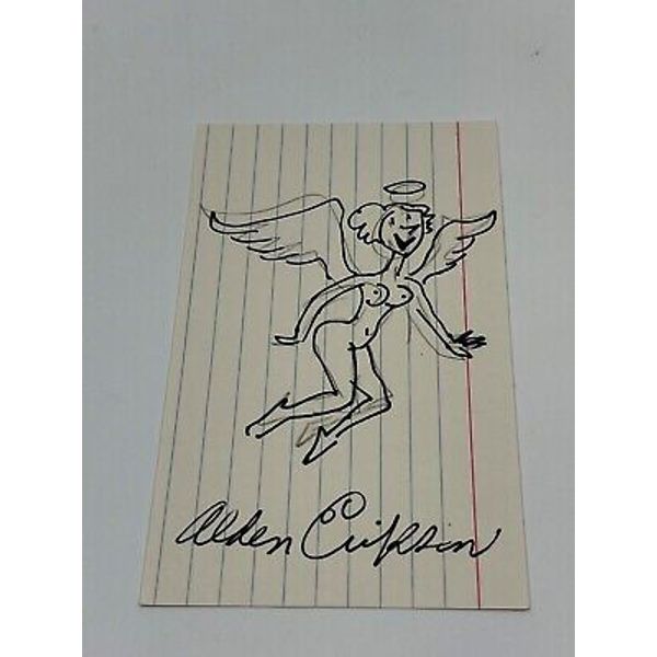 Alden Erickson Signed Autograph Art Comic Sketch Index Card PSA DNA