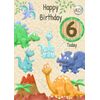 Kids Dinosaur 6th Birthday Card