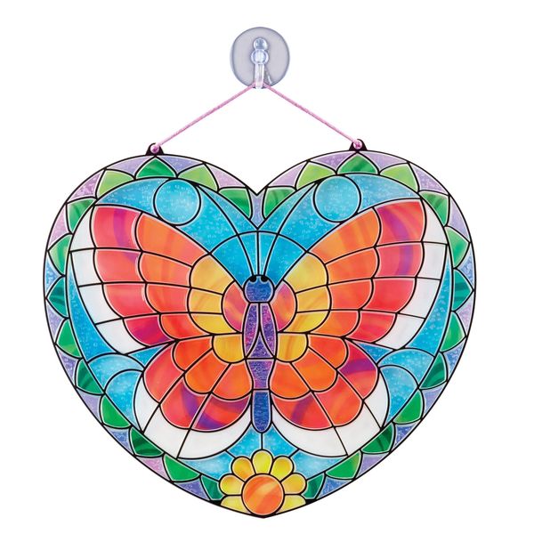 Melissa & Doug Stained Glass Butterfly Art Kit| Arts and Crafts for Kids Age 5+ | Kids Craft Kits | Kids Activity Window Art Kit | Sticker Art | Mess Free Activity | Gifts for Boys & Girls