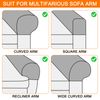 sourcing map 2 Pcs Sofa Armrest Covers Stretch Couch Armrest Cover for Chairs Sofas Couch Arm, Scratch-Resistant Sofa Arm Cover, Khaki