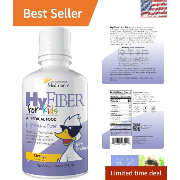 HyFiber Liquid Fiber for Kids - 6g Fiber in One Tablespoon, Gut Health Support