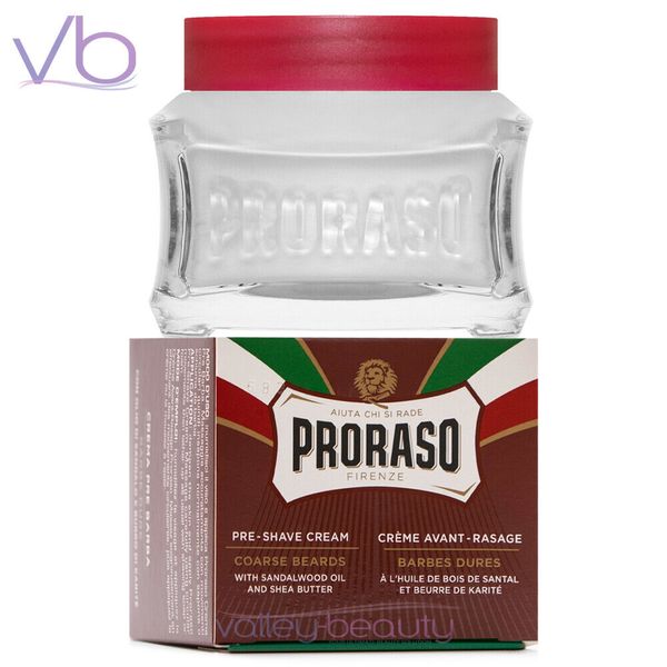 PRORASO Crema Pre Barba Barbe Dure | Red Pre-shave Cream For Coarse Beard | NEW