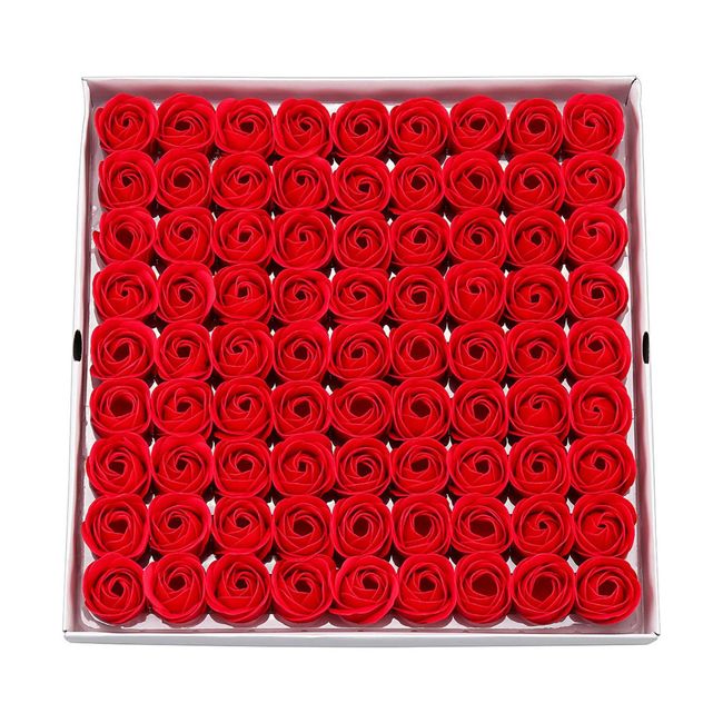 HOUSWEETY 81Pcs Bath Soap Rose Flower, Floral Scented Rose Petal Bouquet