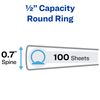 Avery Mini Durable View 3 Ring Binder, 1/2 Inch Round Rings, 1 White Binder (27726)