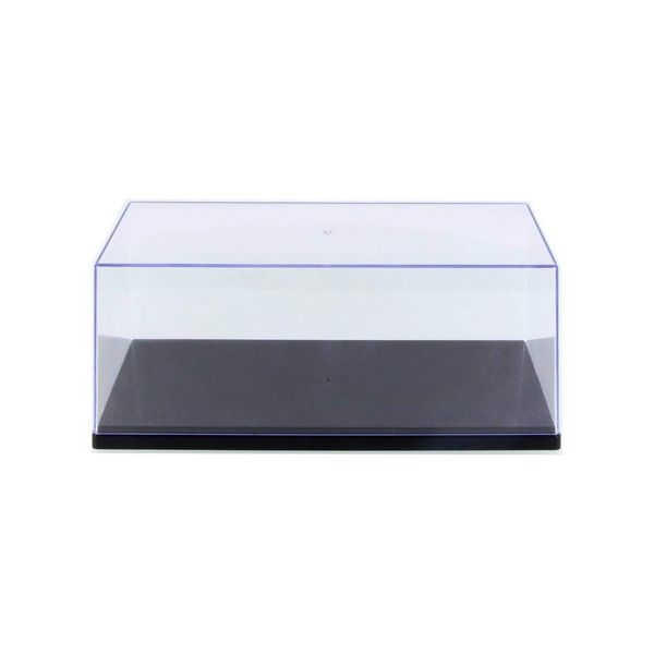 Acrylic Display Case (with 3 Background Designs), Black Base - ModelToyCars 9906BK - 1/24 Scale Accessory