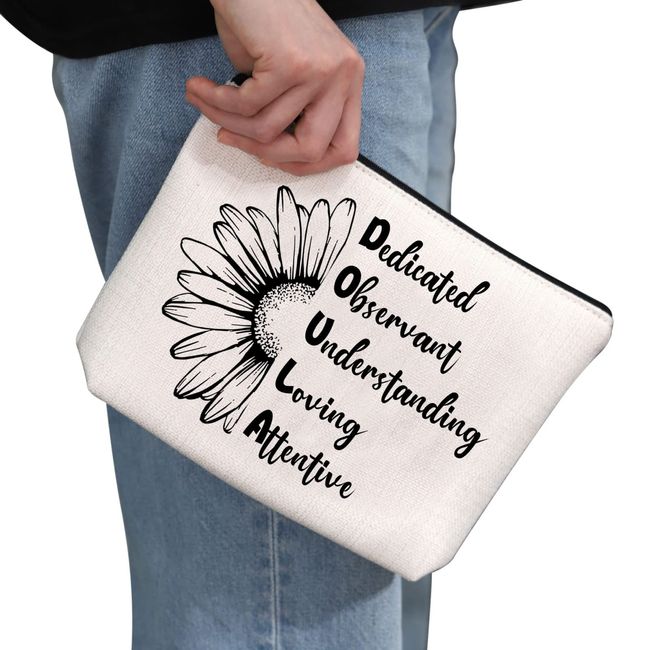 Doula-Zitat "Thank You Appreciation Gift Dedicated Observant Understanding Loving Attentive Make-up-Tasche Hebammen Doula Kosmetiktasche OBGYN Geschenk, Dedicated Observant