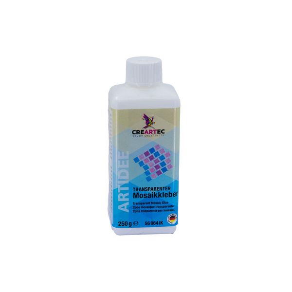 Artidee transparenter Mosaikkleber - Schmucksteinkleber für nicht saugfähige Untergründe - 250g Paste - Made in Germany