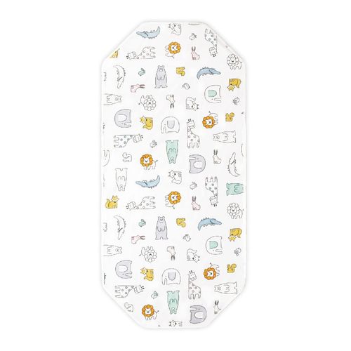 Un Doudou 3171-R Waterproof Cotton Cover, 23.6 x 51.2 inches (60 x 130 cm), Scandinavian Animal, 100% Organic Cotton, Pile Fabric, Absorbent Treatment, Back Surface, Waterproof, Elastic Corners Included