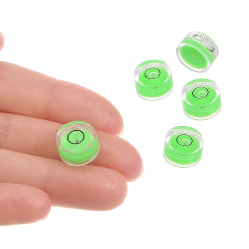 Kozelo 5pcs Small Circular Bubble Spirit Levels - [12mm Diameter 6mm Thickness] Mini Round RV Level Leveling Tools for Travel Trailer Turntable Camera, Green