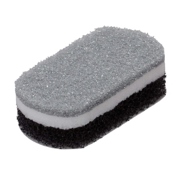 Ohe Kitchen Sponge, Black, Approx. 4.7 x 2.6 x 2.6 inches (12 x 6.5 x 3.6 cm), Smart Home II, Triple Sponge, 3 Layers, Soft, Non-woven Fabric, Foaming, Oil Stain, Made in Japan Black