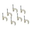 White Round Cable Clips with Fixing Nail K-Type 50pcs (12mm)