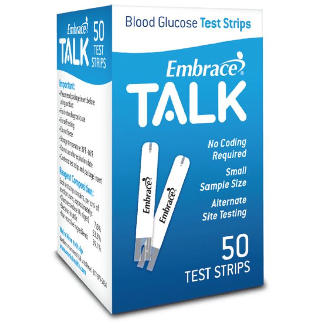 Embrace Blood Glucose Test Strips 50 Count. HOT ITEM EXP: 05/09/2025