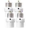 DEWENWILS Light Sensor Socket, E26/E27 Light Socket Adapter, 360° Sensor Rotation, Dusk to Dawn Light Bulb Sockets for Porch Light, Wall Light, Compatible with LED/INC/CFL/Halogen Bulbs, 4 Pack