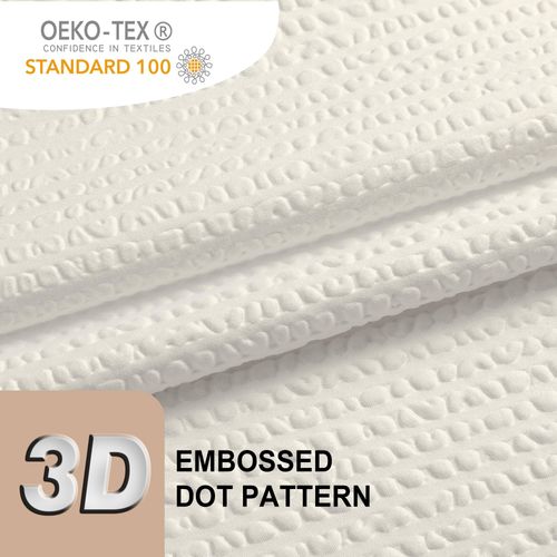 OVZME Berry Cream Extra Long Shower Curtain, 72 x 84 Inch, 3D Embossed Textured Fabric for Bathroom, Hotel Spa, Water Repellent, Machine Washable