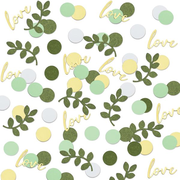 Andiker Wedding Confetti Decoration, 15g Sage Green Sprinkle Table Scatter Confetti Love Theme Round Dots for Wedding Anniversary Birthday Decor (green dots)