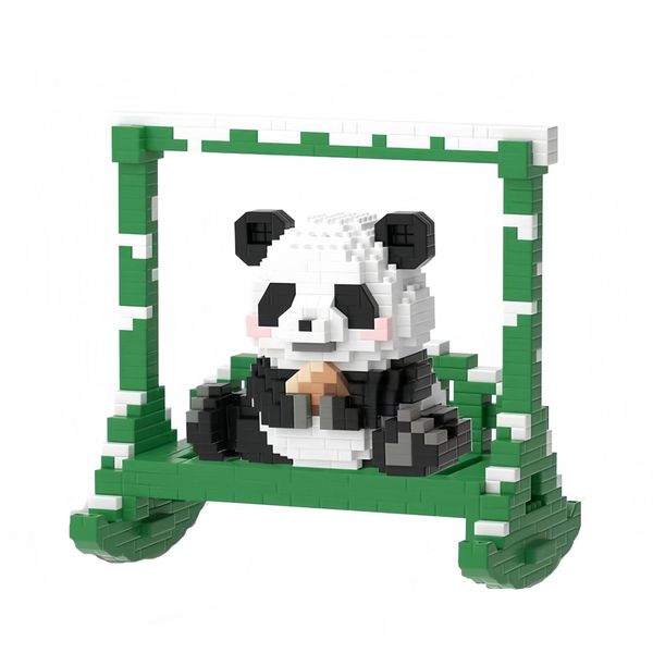 TIMCHESS 2 Sets Mini Panda Building Blocks with Swing Sets for Adults Boys Girls Mini 3D Building Blocks Cute Panda Building Block Toy Christmas Birthday Gifts (457+400PCS)