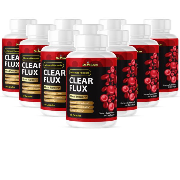 Clear Flux- Blood Support- 10 Bottles- 600 Capsules