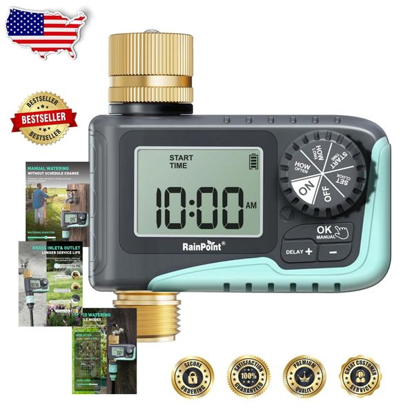 Digital Drip Irrigation Timer with Rain Delay & Manual Mode for the Perfect Lawn