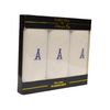 Mens/Gentlemens 3 Pack Plain White Handkerchiefs With 1 Letter Name Initials, A