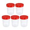 PATIKIL 120mL Sample Cups, 5 Pack Sample Containers Leak Proof Screw Cap for Lab Home, Red