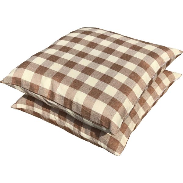 Zabuton Cover 55 59 Set of 2 Solid Thick C Check Beige 55x59