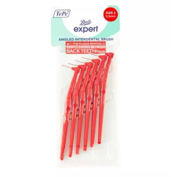 Boots Expert TePe Angled Interdental Brushes Red 0.5mm