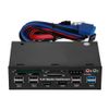 5.25" Media Dashboard Card Mult-Reader USB 2.0 USB 3.0 20 pin e-SATA Front Panel