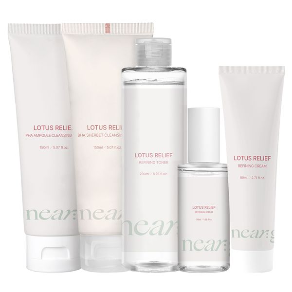 Near Garden Lotus Lotus Cleansing Balm 150ml + Cleansing Foam 150ml + Toner 205ml + Serum 55ml + Cream 80ml Set