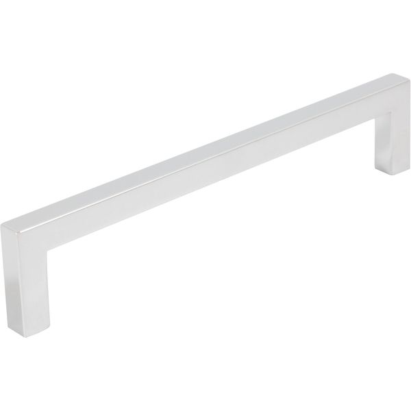 Contemporary Square Cabinet Pull, 160 Millimeters, Zinc Base Material, Polished