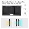 36 inch Wall Mounted Range Hood Kitchen Vent 450CFM 3-Speed Button Control Black