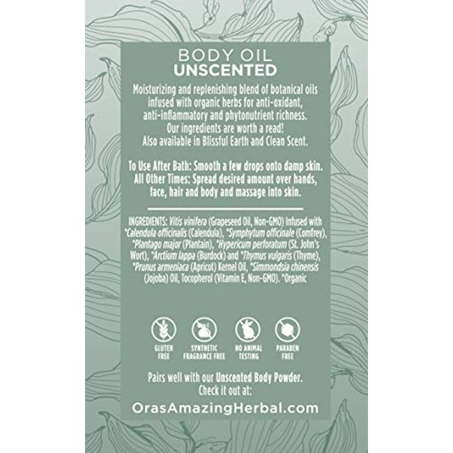 Body Oil, Clean – Ora's Amazing Herbal
