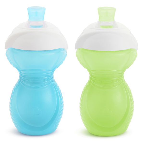 Munchkin® Click Lock™ Bite Proof Sippy Cup, 9 Ounce,2 Count (Pack of 1), Blue/Green