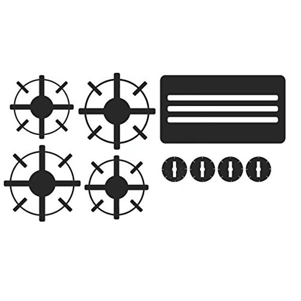 Toy Kitchen Stove Decals Stickers for Kids Pretend Play Glossy Black