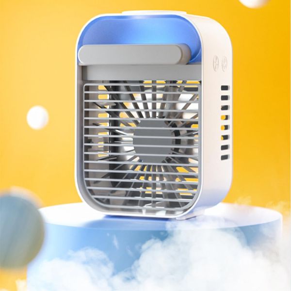 Personal Space Air Cooler and humidifier, 3 Speed Personal Desk Fan, Air Conditioner Fan, Mini Air Cooler, Portable Personal Air Fan Circulator, LED Night Light for Home & Office & Outdoor