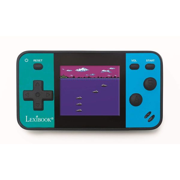 LEXiBOOK Portable Handheld Game Console Cyber Arcade Mini 8 Games, 1.8" (4.5cm) Color LCD Screen, Gaming Toy for Kids Teenagers, Blue/Black, JL1890