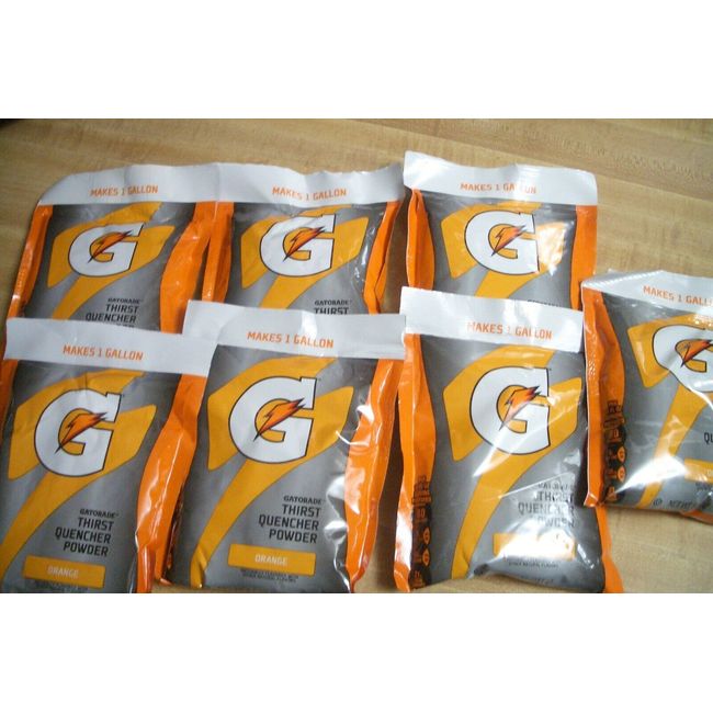 Qty=7 GATORADE 03965 Sports Drink Mix Powder 8.5 oz., Orange (Makes 7 Gallon)