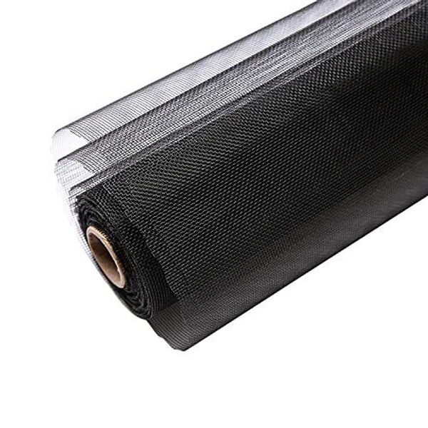 Window Screen Replacement, DIY Adjustable Encrypted Mesh 40''X125'' Black