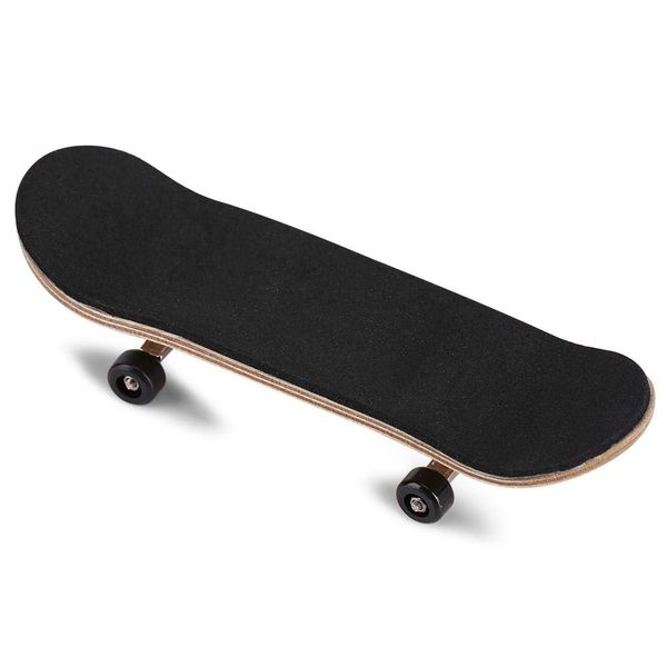 Lazmin Wood Finger Skateboard Alloy Stent Bearing Wheel Fingerboard Novelty Toy Reduce Pressure Kids Gifts(Black)