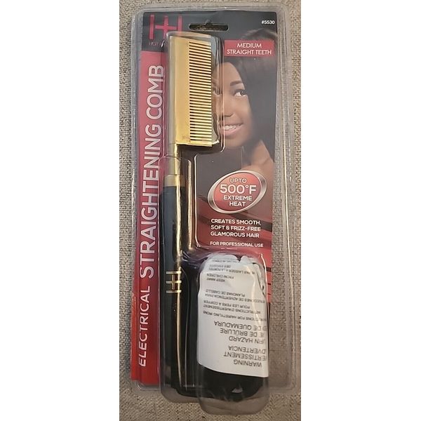 Annie #5530 Electric Straightening Comb, Straight Head, Medium Teeth New