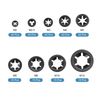 sourcing map 360Pcs 9-Size Internal Tooth Washers Assortment Kit, 65Mn Tooth locking Ring Washers Quick Speed Nut ing Fastener, 9 Size, Black