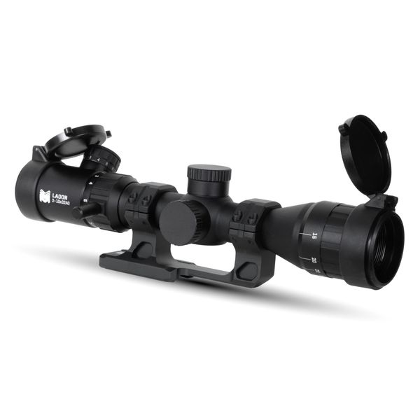 Monstrum Ladon 2-10x32 MPVO Rifle Scope with AO Adjustable Objective and Offset Scope Mount | CM8