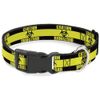 Buckle-Down 18-32" Caution Biohazard Black/Yellow Plastic Clip Collar, Wide Large