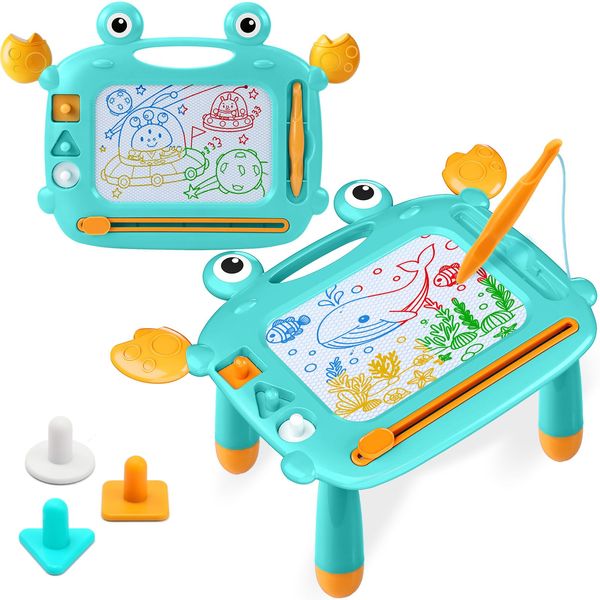 Toddler Toys 2-3, Crab Magnetic Drawing Board Toys for 1 Year Old, 1 2 3 Year Old Boy Girls Christmas Birthday Gift, Mess-Free Magna Write Doodle Board, Educational Toys Etch Sketch for 2 Year Olds