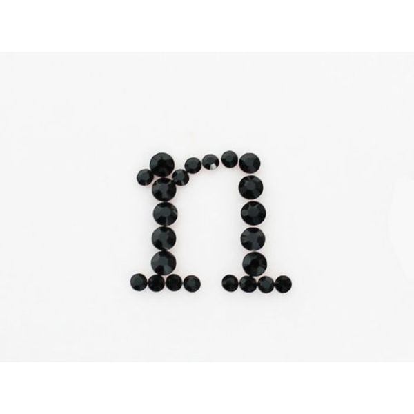 Swarovski Alphabet [n] Lowercase Block Decosheet (Hotfix) #2038 Jet Small (50px)