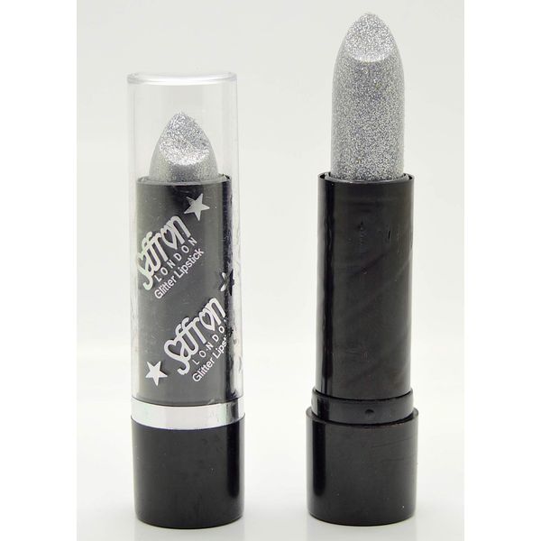 Saffron - Glitter Lipstick #408 (Colour 106 Glitter Icy Silver)