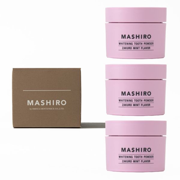 MASHIRO Medicated Whitening Tooth Powder, Pomegranate Mint, 1.1 oz (30 g) (Approx. 100 Uses), Set of 3, Quasi-Drug Whitening Toothpaste, Stain Care, Yellowing, Bad Breath, Made in Japan