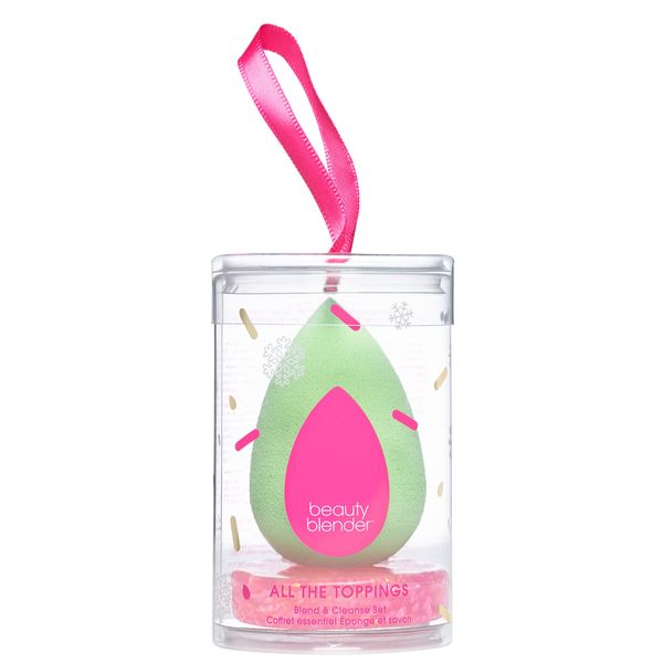 Beautyblender All the Toppings Blend & Cleanse Duo – Spugna per il trucco per miscelare fondotinta, polveri e creme, detergente rimuove trucco e sporcizia su spugna, vegana e cruelty-free